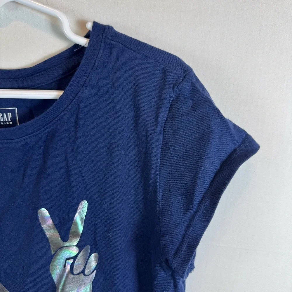 GAP Kids Blue “Hi” Tee Girls Size L